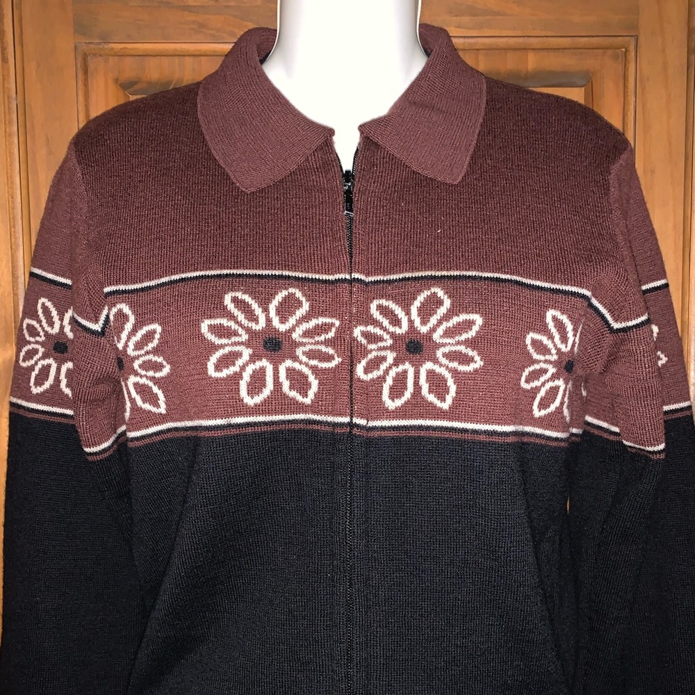 J. Crew Brown and Black Floral Jacket
